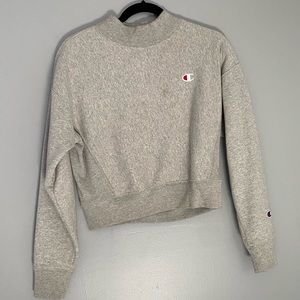 Gray champion mock neck sweater